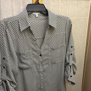 Express Monochrome Patterned Dress Shirt